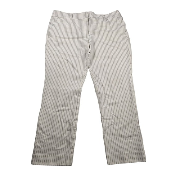 Ann Taylor Loft MARISA SKINNY size 14 stretch ankle stripes career casual ^ - Picture 2 of 6